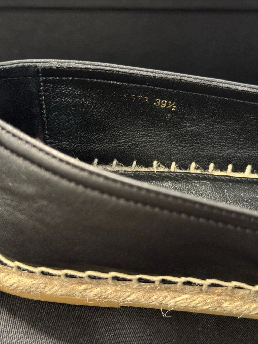 SAINT LAURENT Cassandre Logo-Embossed Leather Espadrilles - Picture 5 of 7